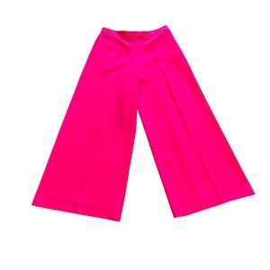 BCBG Maxazaria hot pink wide leg crepe trouser 12